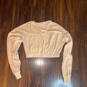 Women's Tan Cropped Sweatshirt